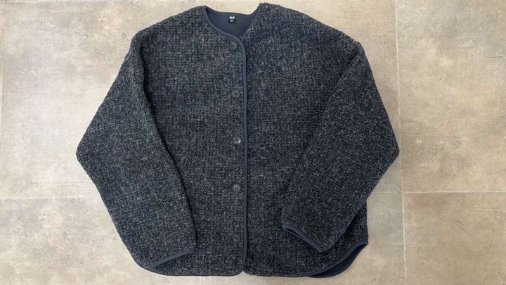 ユニクロボアフリースリラックスカーディガン DARK GRAY