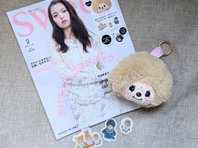 モンチッチ フェイスポーチチャーム＆シール3点セット