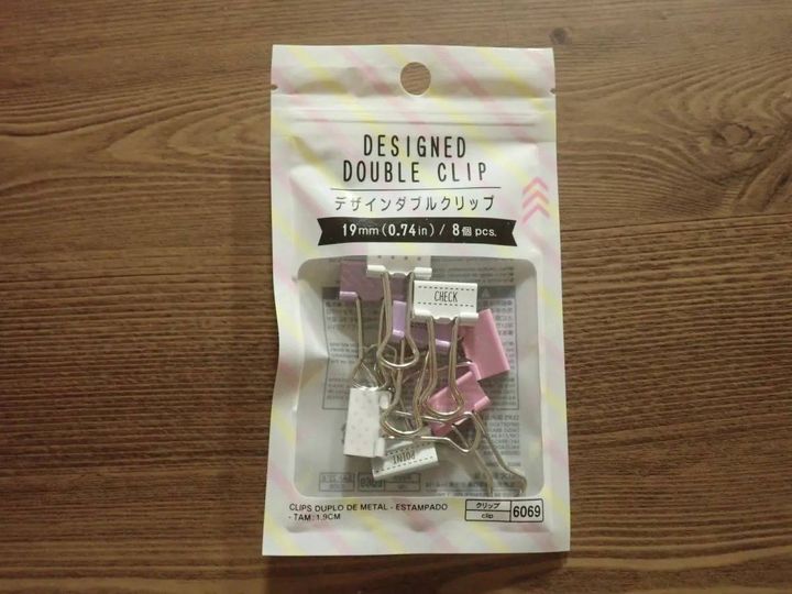 DAISO(ダイソー)：デザインダブルクリップ(19mm、8個)