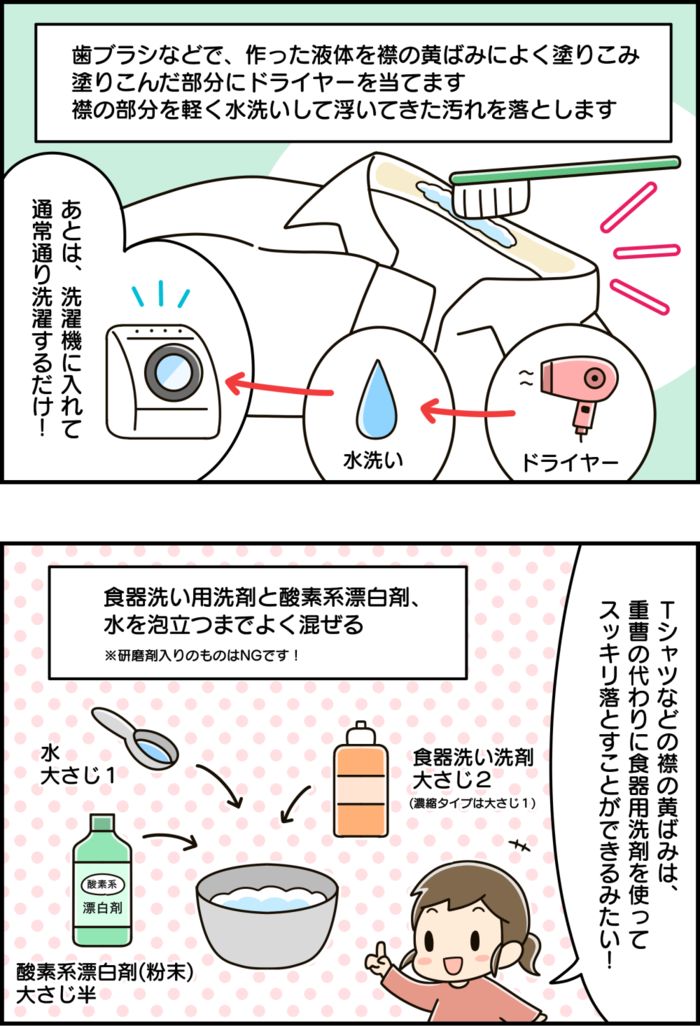 Tシャツやワイシャツの「襟の黄ばみ」がキレイに落ちる！