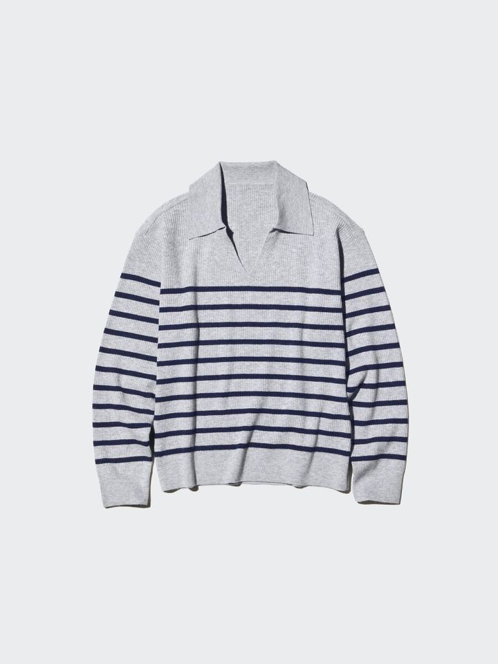 2026ユニクロ女性おすすめ洗えるウォッシャブルニットリブポロセーター