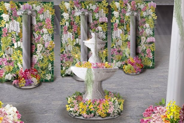 天井から蘭が降り注ぐ「オーキッド・テラス」の展示(イメージ)