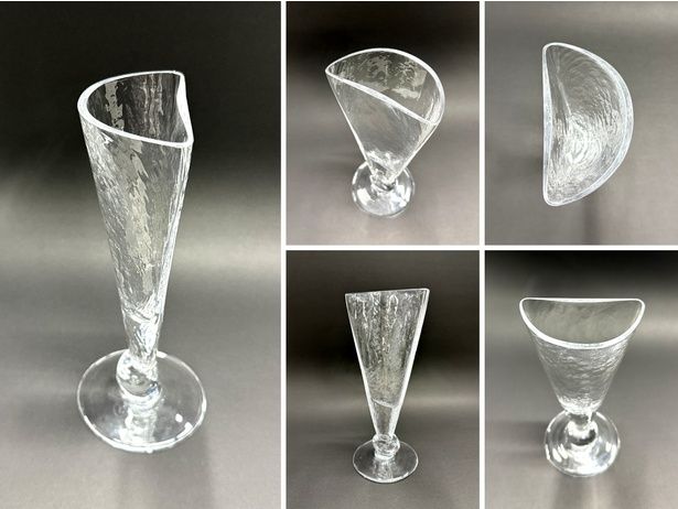 職人の手仕事によって生まれた、世界初(!?)の縦半分グラス