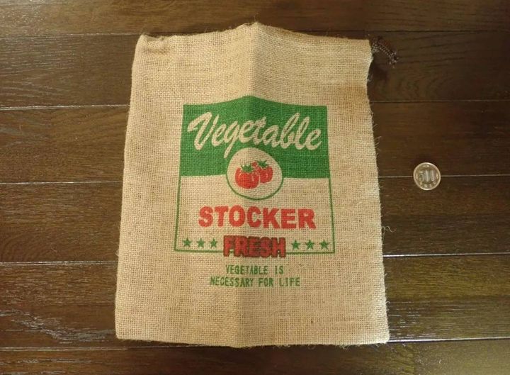 DAISO(ダイソー)：ジュートベジタブルストッカー(25×30cm)