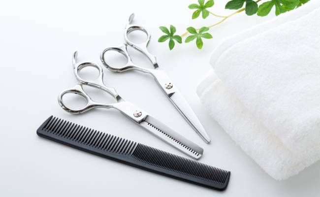 カット用のはさみとコームのイメージ