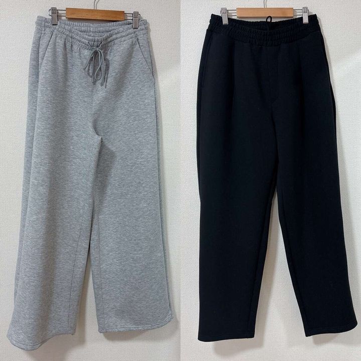 GUパフスウェットバギーパンツとパフスウェットキャロットパンツ