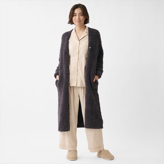ケユカリラックスウェア チクチクしにくいフワフワロングカーディガン