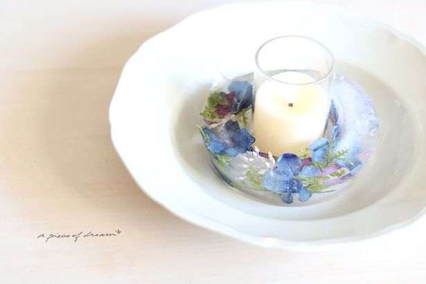 LEDキャンドルを中にいれて ▶キャンドルが華やかになりました