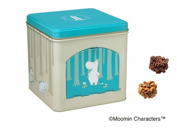 「ムーミンと仲間たちのとびら缶(2種のクランチチョコレート)」