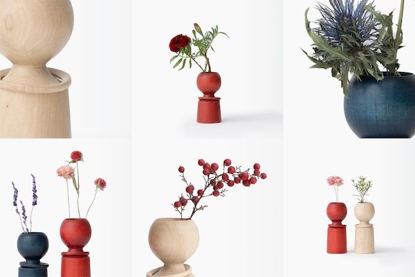 職人の手仕事で作られた草木染めの一輪挿しこけし「草木染め 東京花こけし」誕生