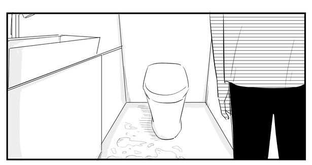 「恐らく誰の人生にも影響を及ぼすことはない僕のサラリーマン生活」episode20~最悪のトイレ体験~(3/10) 漫画＝青木ぼんろ