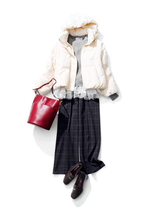 【毎日コーデ】旅行の日はあったかチェックパンツを履いて地味見え防止