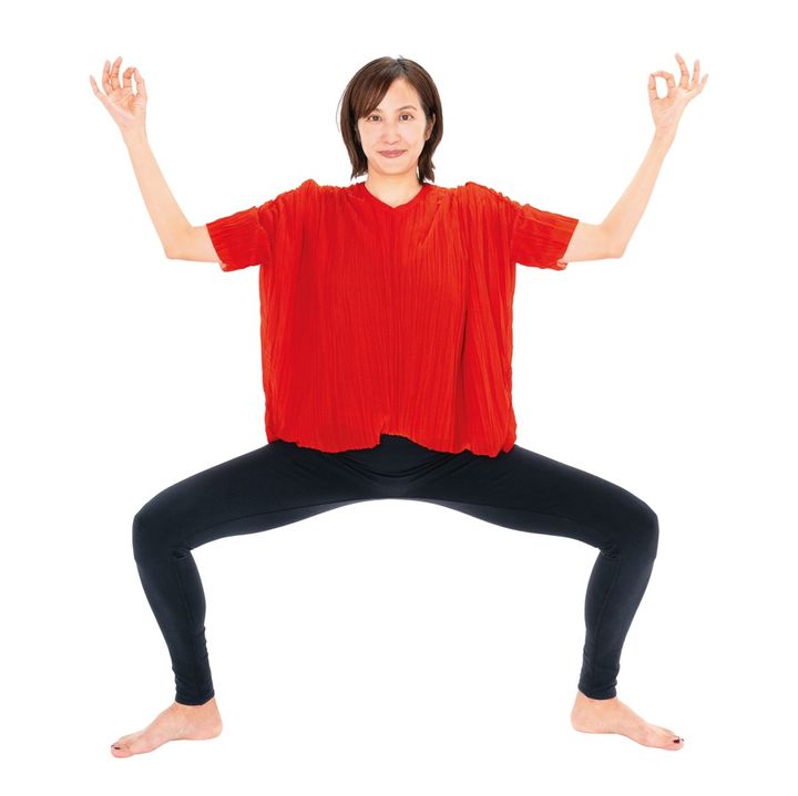 腰を深く落とすことで股関節のつまりも解消