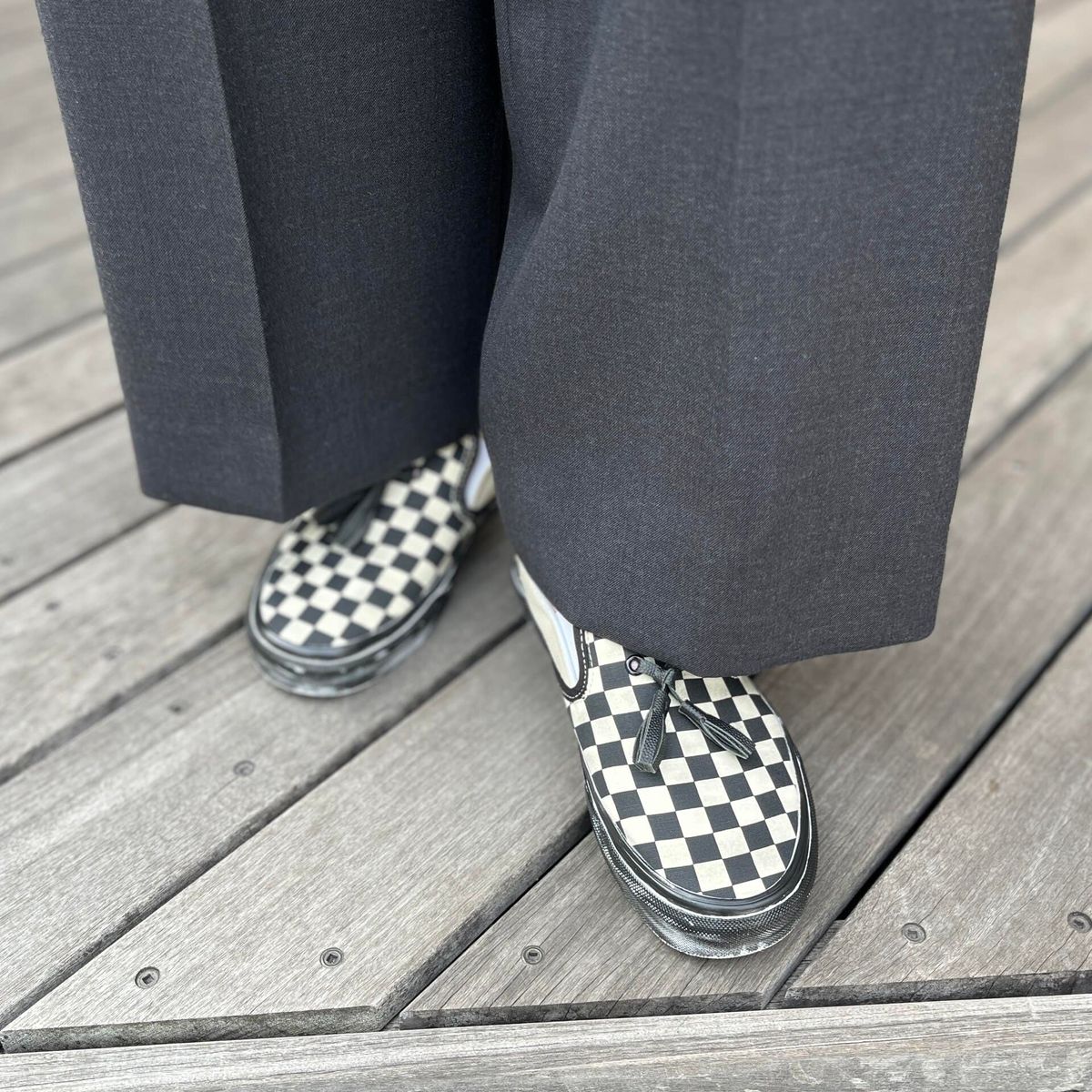 ハンドメイドカスタムが超好み♡スニーカー好き注目！VANSのチェッカー