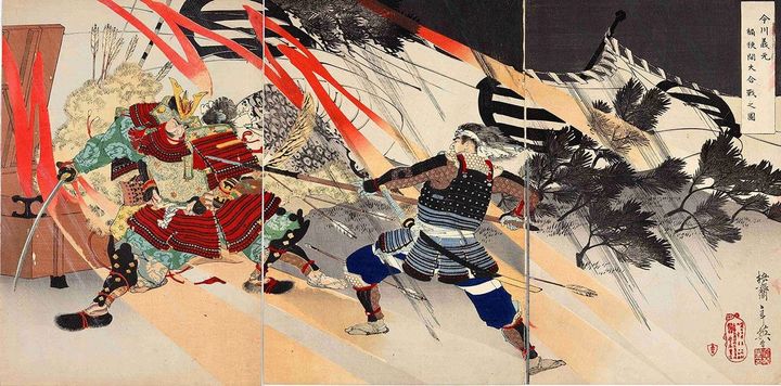 右田年英・画「今川義元桶狭間大合戰之圖」