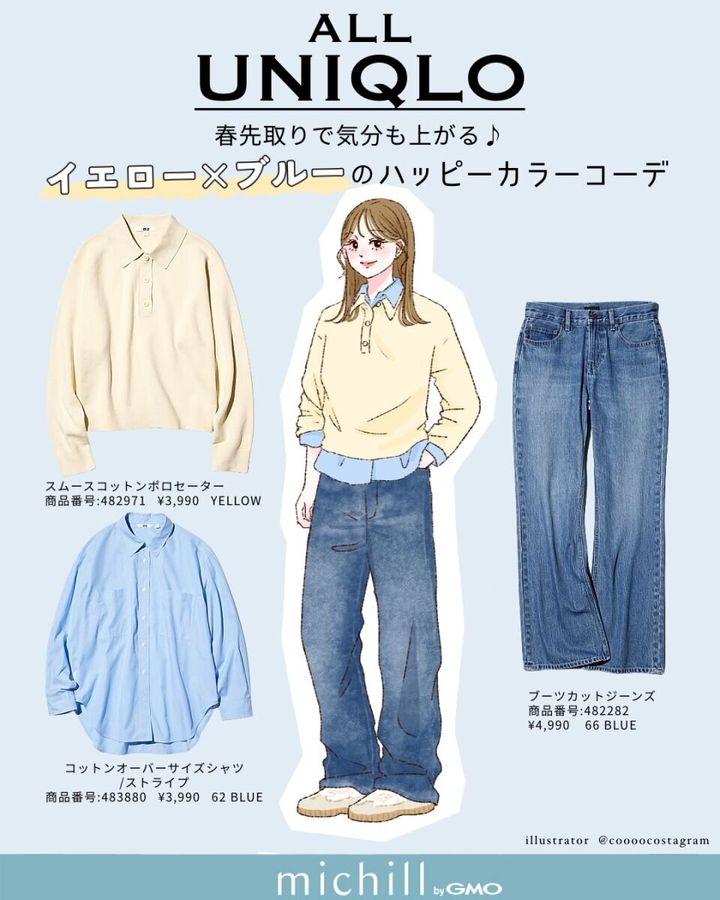 2026ALLユニクロ春色カラーコーデ