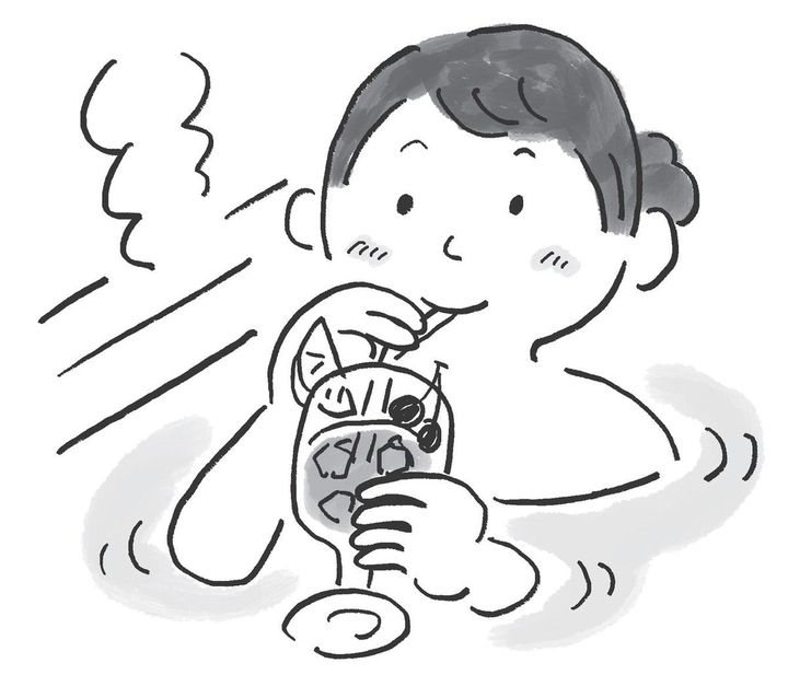お風呂でドリンクを飲む人