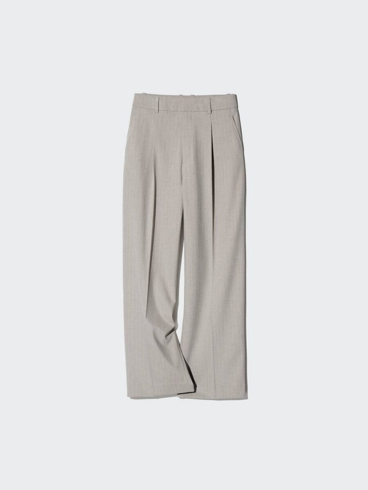 2026ユニクロレディースタックワイドパンツストライプ