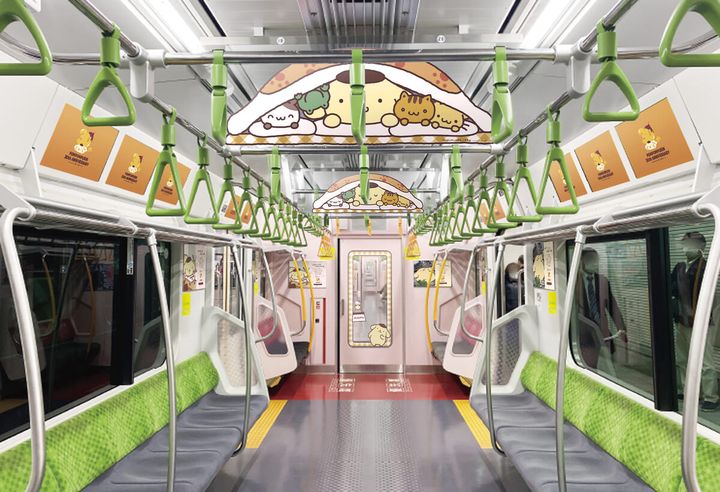 ポムポムプリン30周年 山手線ラッピングトレイン