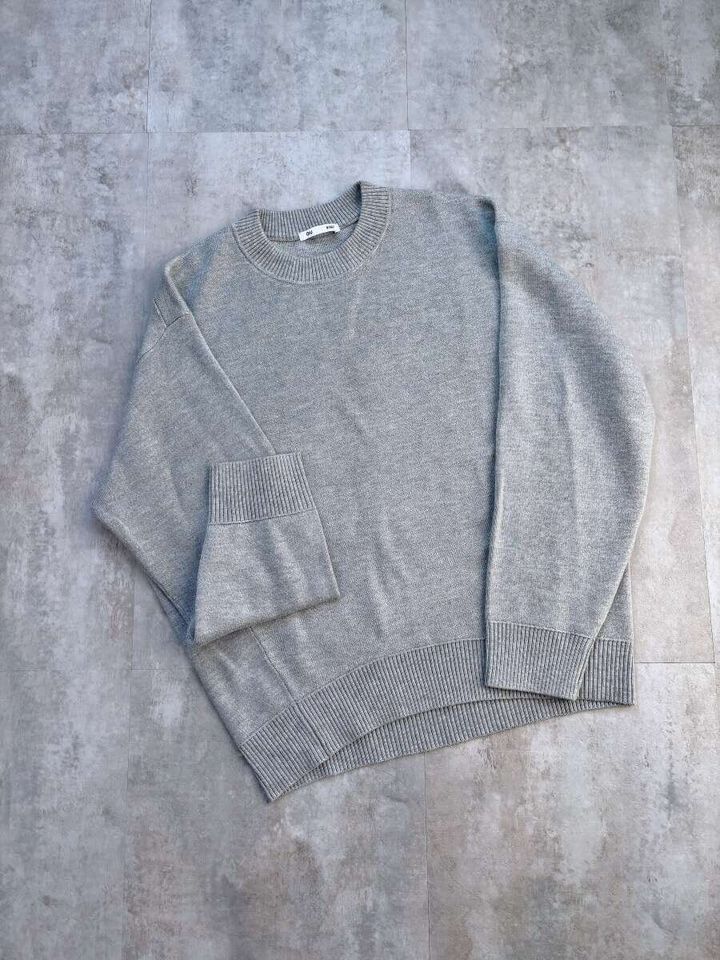 GUスウェットライクニットオーバーサイズプルオーバー GRAY