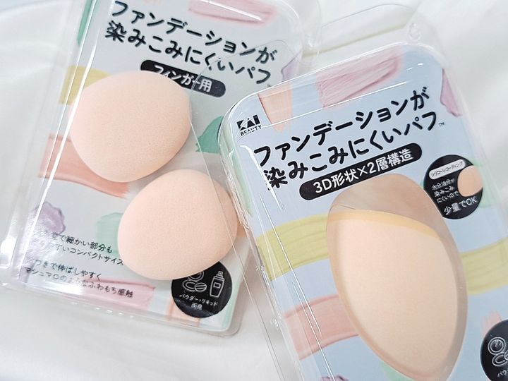 貝印の大人気パフ『ファンデーションが染みこみにくいパフ™』に、3D形状＆フィンガー用のミニ形状が登場！
