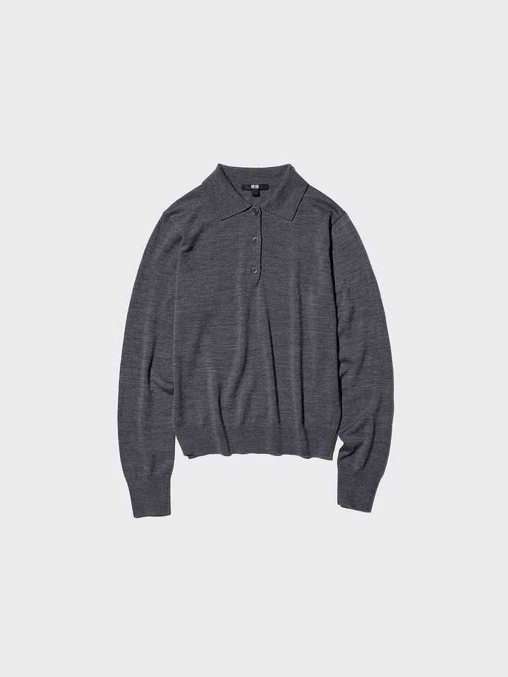 ユニクロメリノポロセーター GRAY