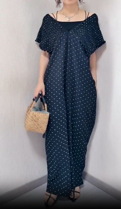 しまむら「ドットシャーリングオールインワン」