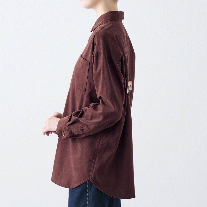 ユニセックスコーデュロイシャツ サイドスタイル