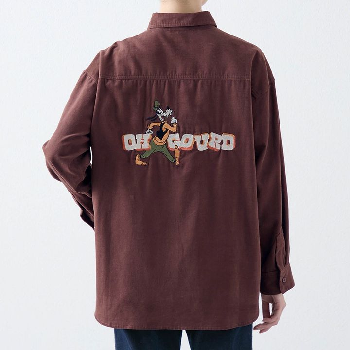 ユニセックスコーデュロイシャツ バックスタイル