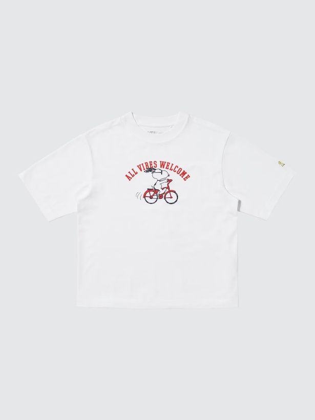 「GIRLS ピーナッツ UT／オーバーサイズフィット(ホワイト)」(990円)