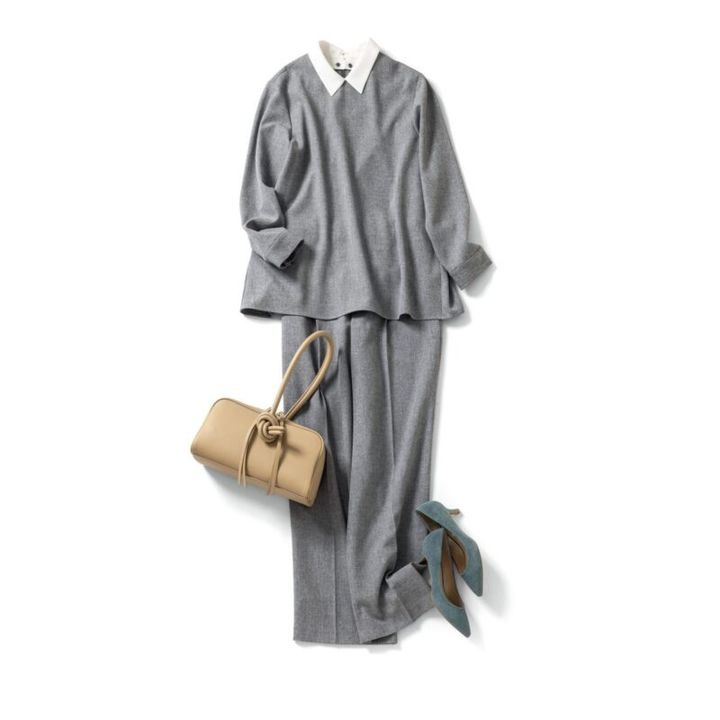 【着回しアイテム：Ⓑ＋Ⓒ】バッグ5万2800円（ヴァジック／ヴァジックジャパン） パンプス1万8150円（ダイアナ／ダイアナ 銀座本店）