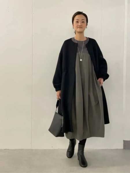 バルーンワンピース：お腹・お尻・腰まわりすべて隠して華奢見え