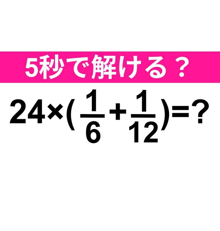 24×(1/6+1/12)＝？