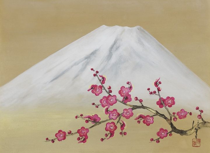 岡信孝《紅梅富士》 1990年代