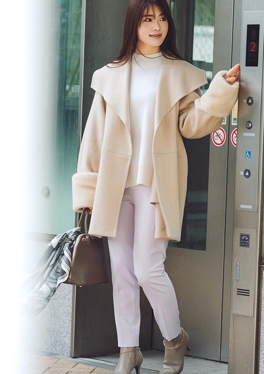 冬っぽファー付きコートのONコーデ