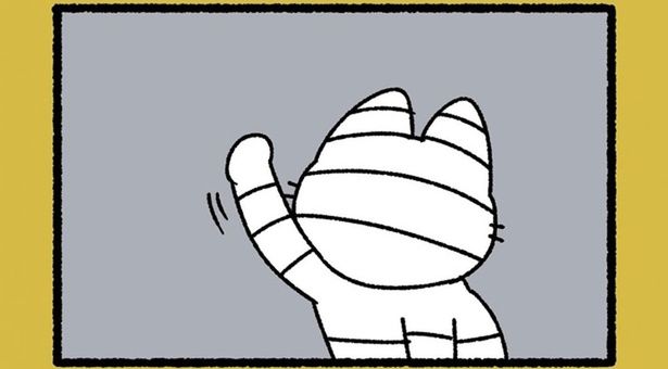 包帯をグルグル巻いた「みいら」。飛んでいる虫に「手」を伸ばしたと思ったら （C）ぱんだにあ／竹書房