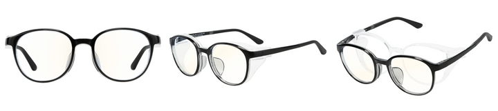 屋外での花粉対策に加え、室内でのデスクワークやスマホ利用にも活用できるブルーライト約50%カット機能を標準搭載。