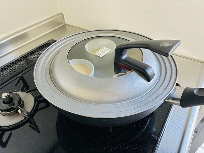 蒸し器もオーブンも使いません！『フライパン』で絶品プリンができちゃった♡【作ってみた】