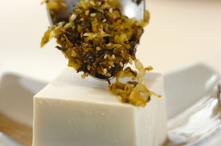 高菜のせ冷奴の作り方2