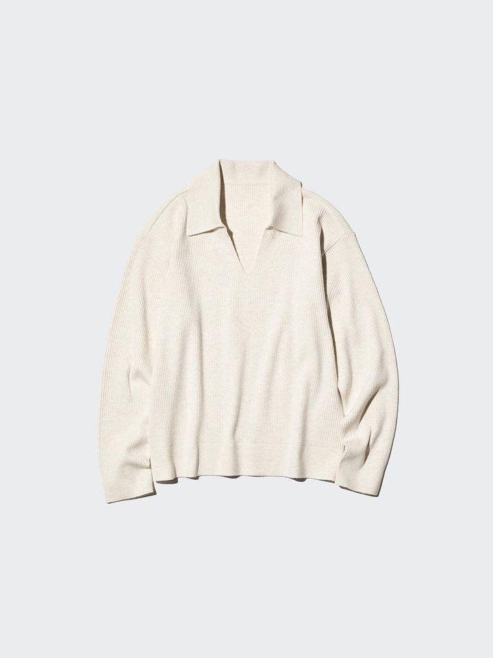 ユニクロのウォッシャブルニットリブポロセーター