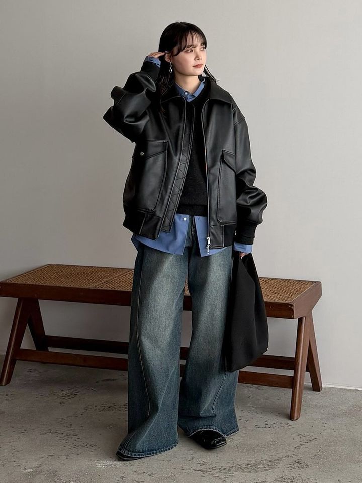 ブルーシャツコーデ2