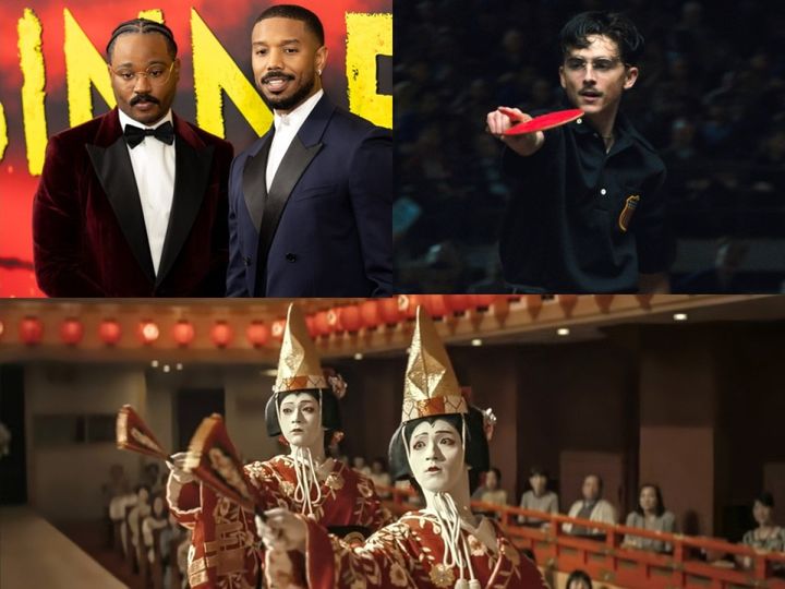 （上段左から）『罪人たち』ライアン・クーグラー監督＆主演マイケル・B・ジョーダン、『マーティ・シュプリーム 世界をつかめ』ティモシー・シャラメ （下段）『国宝』（英題：KOKUHO） （C）AFLO 写真提供：AFLO （C）GKIDS width=