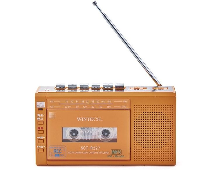MicroSD／USB録音対応モノラルラジカセ［WINTECH］
