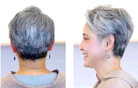 ネオグレイヘア50代ショート（サイド・バック）田中さん