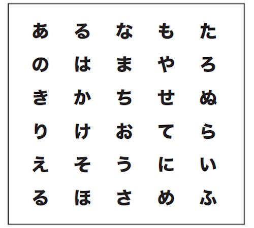 大人の脳トレドリル：同じ文字探し【問題1】
