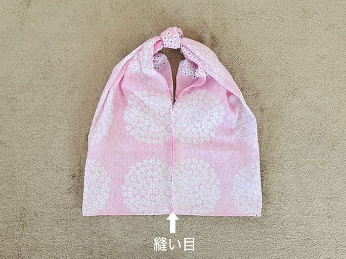 結んでちょこっと縫うだけ！『手ぬぐい1枚』でお散歩バッグができちゃった♪【簡単ハンドメイド】