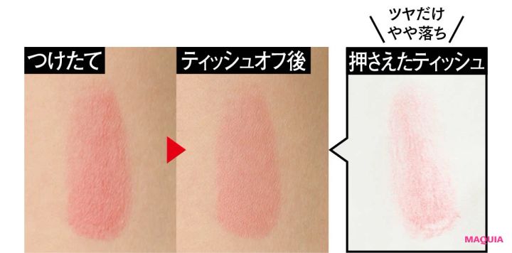 落ちないデパコスリップ塗り比べ コスメデコルテ ルージュデコルテ ティント & プランプ 03 ティッシュオフ