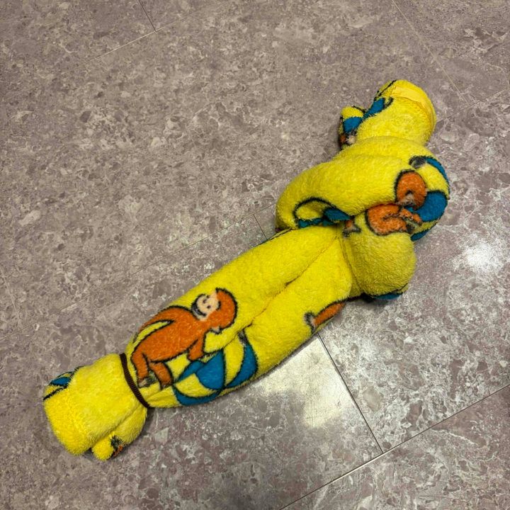 毛布を結んだところ