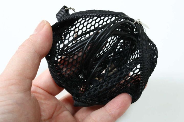 メッシュポーチ（丸） 有線イヤホン収納
