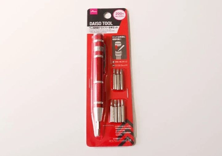 ダイソーのペン型精密ドライバー 8本セットのパッケージ